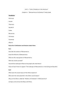 Chapter 6 &ndash; &ldquo;Mesoamerican Civilizations&rdquo; Study Guide Vocabulary