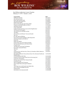 Roy Wilkins Auditorium Concert Timeline February 17, 1973