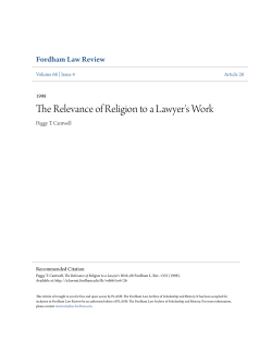 The Relevance of Religion to a Lawyer`s Work