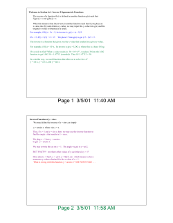 Inverse Trigonometric Functions