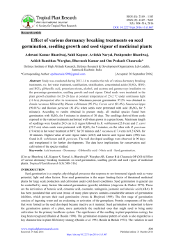 Effect of various dormancy breaking treatments on seed germination