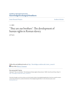 The development of human rights in Roman slavery