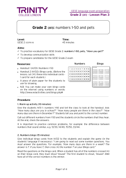 Grade 2 (A1): numbers 1-50 and pets