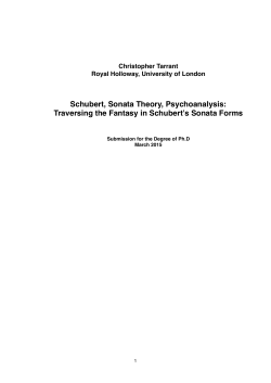Schubert, Sonata Theory, Psychoanalysis