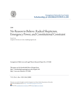 No Reason to Believe - Scholarship @ GEORGETOWN LAW