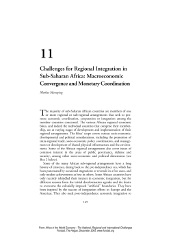 Challenges for Regional Integration in Sub-Saharan Africa