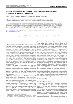 Selective Dissolution of Pt&ndash;Co Binary Alloys and - J