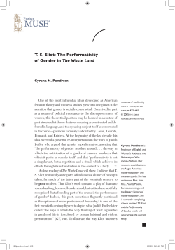 T. S. Eliot: The Performativity of Gender in The Waste Land