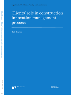 Clients` rolein construction innovation management process