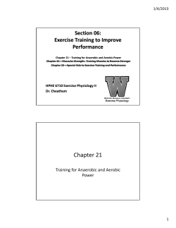Aerobic System Changes with Training