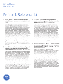 Protein L Reference List - GE Healthcare Life Sciences