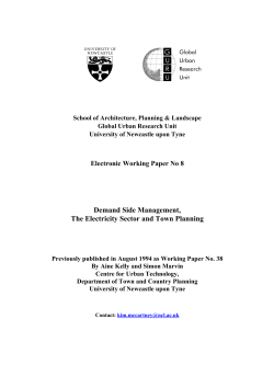 Demand Side Management, The Electricity Sector and Town Planning