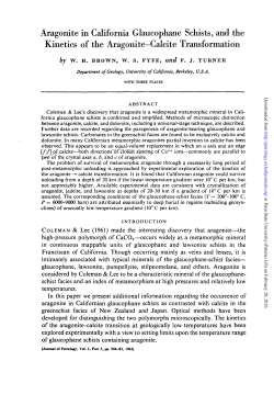 Aragonite in California Glaucophane Schists, and the Kinetics of the