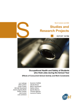 Occupational Health and Safety of Students who Hold Jobs