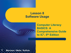 Lesson 8 Software Usage