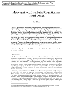 Metacognition, Distributed Cognition and Visual Design