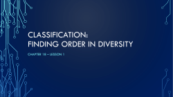 Finding Order in Diversity
