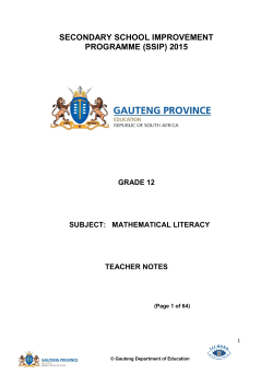 secondary school improvement programme (ssip) 2015 grade 12