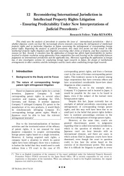 12 Reconsidering International Jurisdiction in Intellectual Property