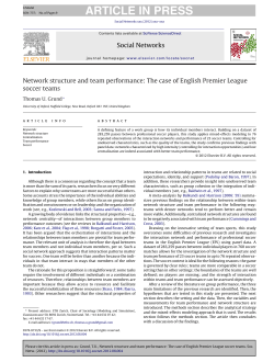Network structure and team performance: The case of English