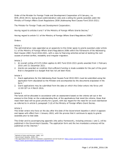 Page 1 of 26 ENV_2016.136 Order of the Minister for Foreign Trade