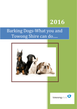 Barking Dogs - what you and Towong Shire can do (PDF 796 KB)