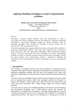 Applying Modeling Paradigms