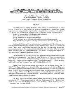 MARKETING THE MILITARY: EVALUATING THE MOTIVATIONAL