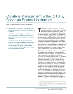 Collateral Management in the LVTS by Canadian