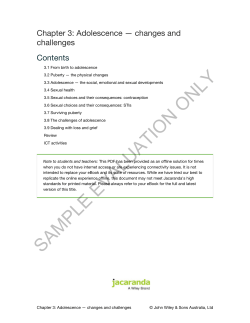 3: Adolescence &mdash; changes and challenges