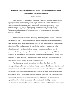 Democracy, Modernity and the Catholic Human Rights Revolution