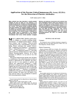 Application of the Enzyme Linked Immunospecific Assay (ELISA) for