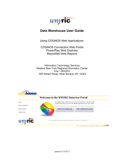 Data Warehouse User Guide