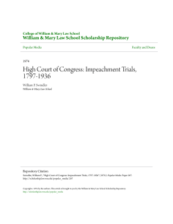 High Court of Congress: Impeachment Trials, 1797-1936