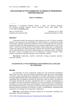 applications of phylogenetics to issues in freshwater crayfish biology
