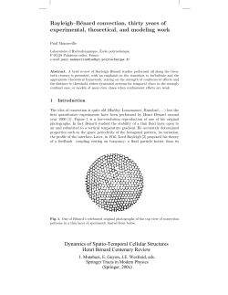 Rayleigh&ndash;B&eacute;nard convection, thirty years of experimental