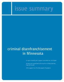 Criminal Disenfranchisement in Minnesota