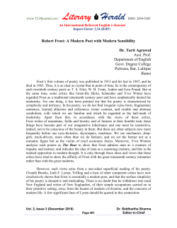 Robert Frost: A Modern Poet with Modern Sensibility