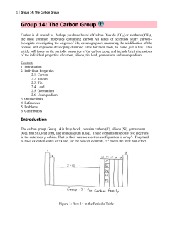 Group 14: The Carbon Group