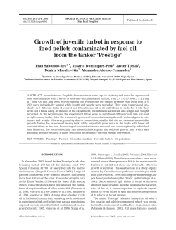 Growth of juvenile turbot in response to food pellets contaminated by
