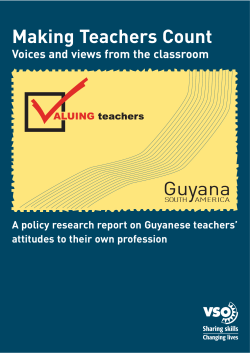 Making Teachers Count: Valuing Teachers Guyana