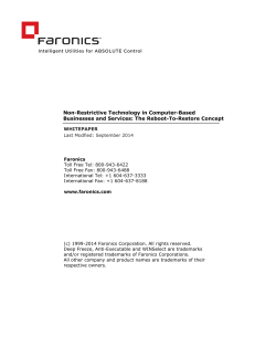 Faronics White Paper - Non-Restrictive Technology in Computer