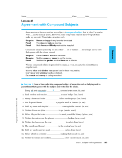 Agreement with Compound Subjects
