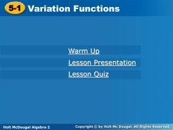 5-1 Variation Functions 5-1 Variation Functions