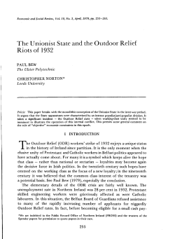 The Unionist State and the Outdoor Relief Riots of 1932