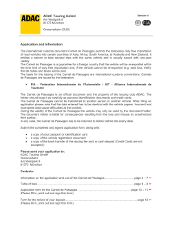 ADAC Touring GmbH Application and Information