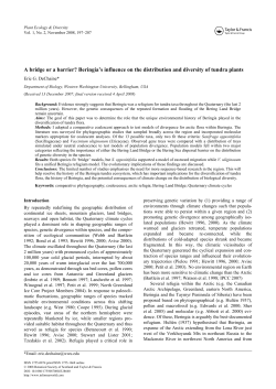 A bridge or a barrier? Beringia`s influence on the distribution and