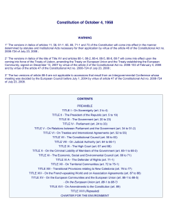Constitution 1958 - Financial Disclosure Law Library