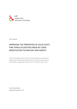 improving the properties of solid scots pine (pinus sylvestris) wood