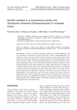 Gender variation in a monoecious woody vine Schisandra chinensis